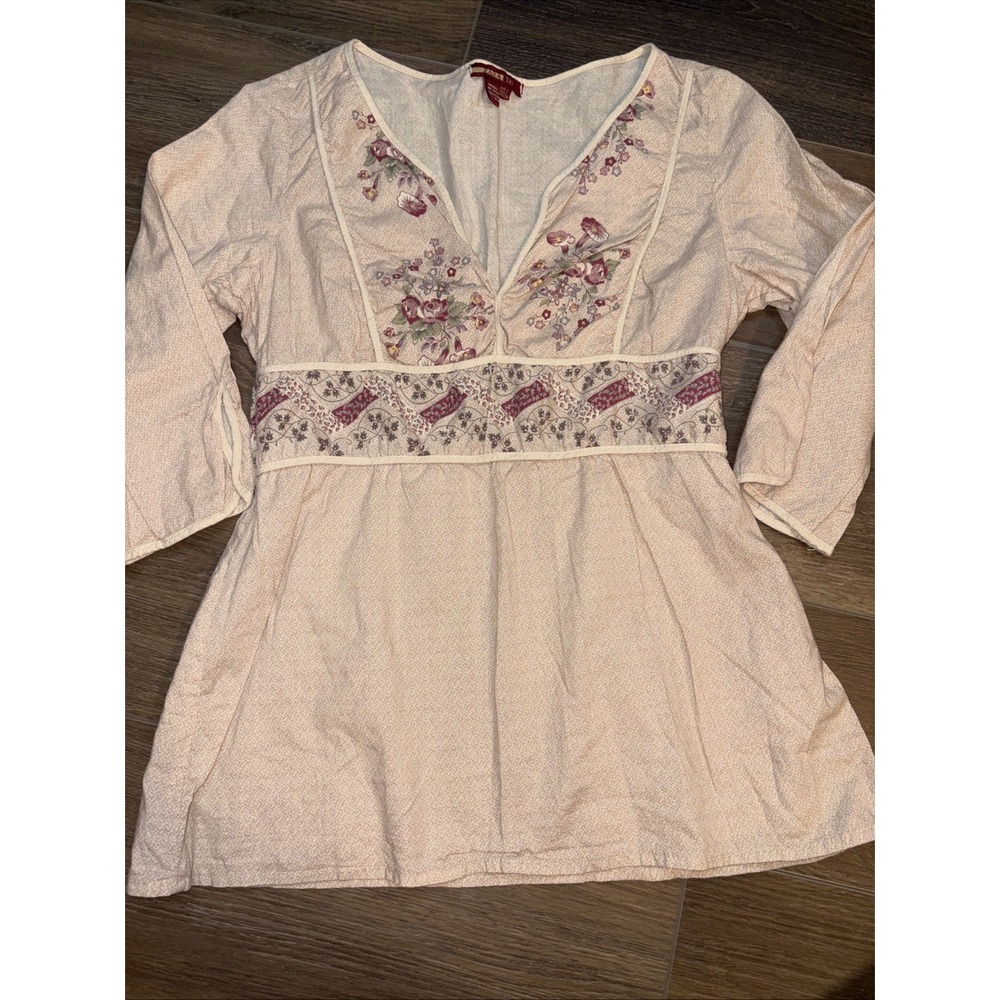 Zara TRF Floral  V-neck  Y2K Boho Fairycore Large Pink Cottagecore